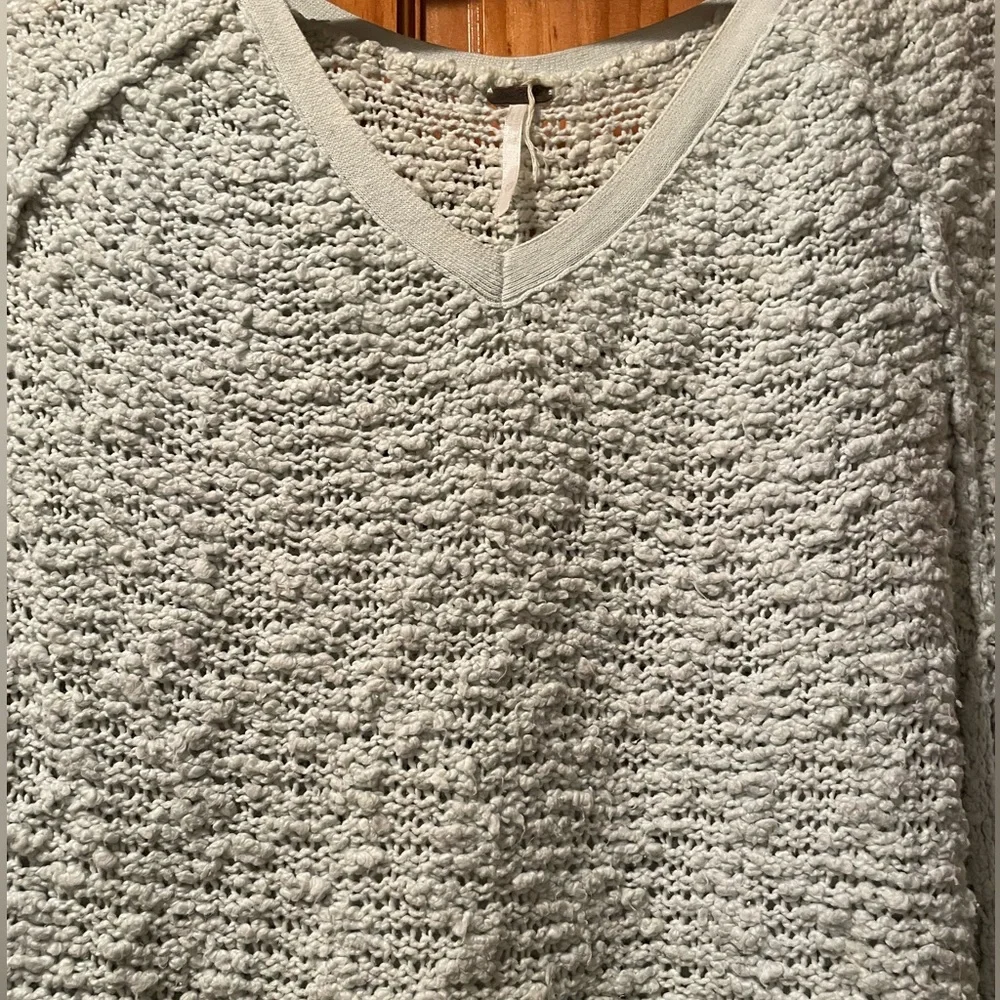 Free People Songbird Boucle Knit Sweater, Mint Green, Size XS - Picture 3 of 5